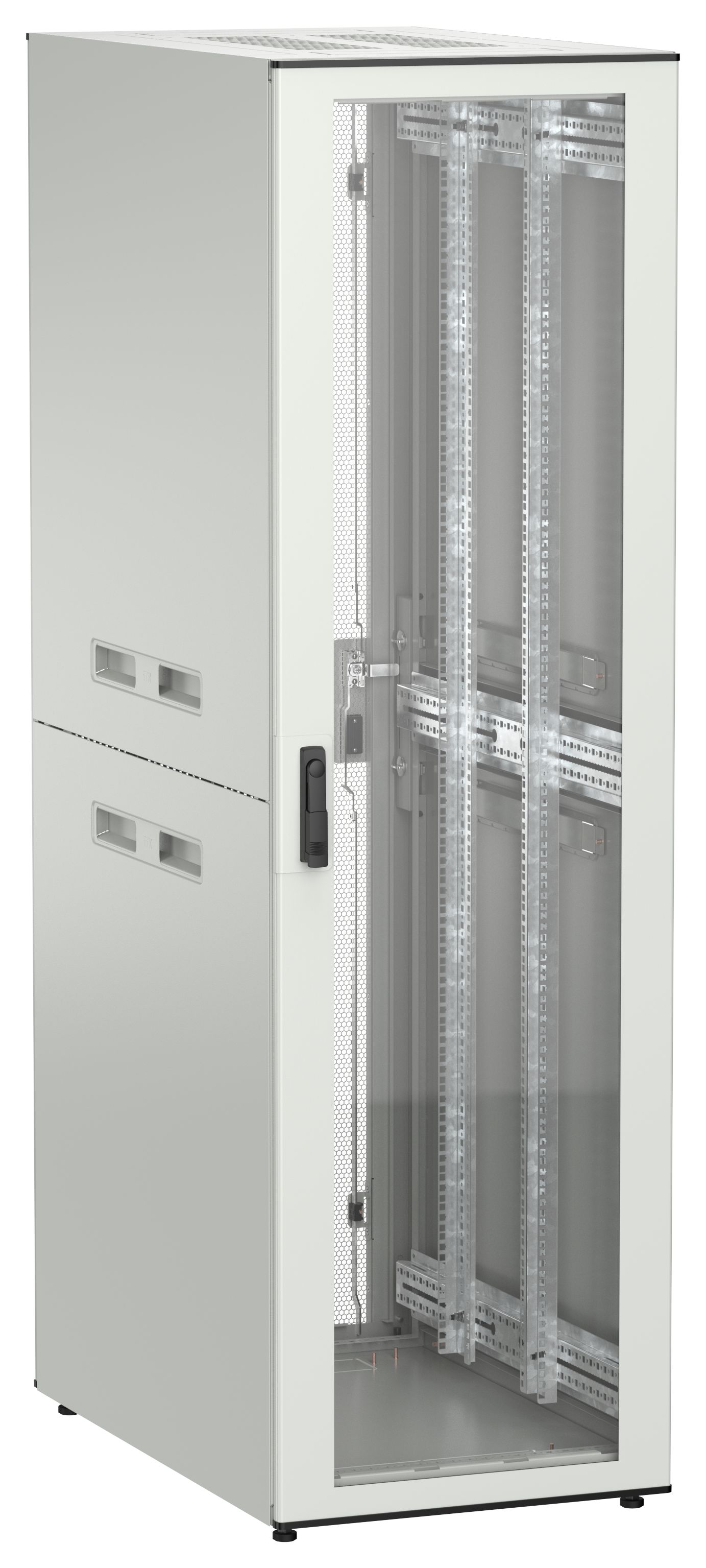 ITK UNITBOX N Шкаф сетевой 19" напольный 42U 600х1000мм стеклянная передняя дверь задняя перфорированная серый