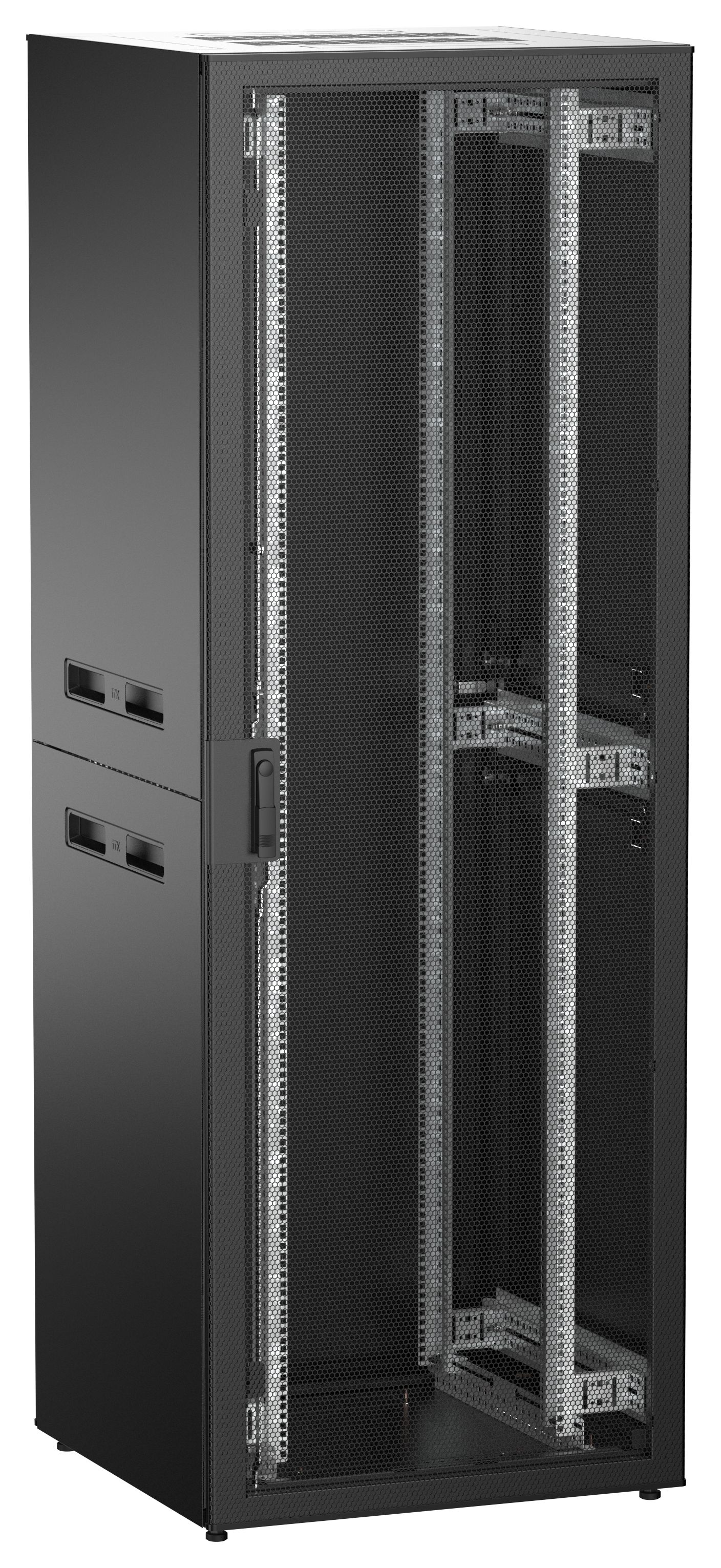 ITK UNITBOX N Шкаф сетевой 19" напольный 47U 800х800мм перфорированная передняя дверь задняя металлическая черный