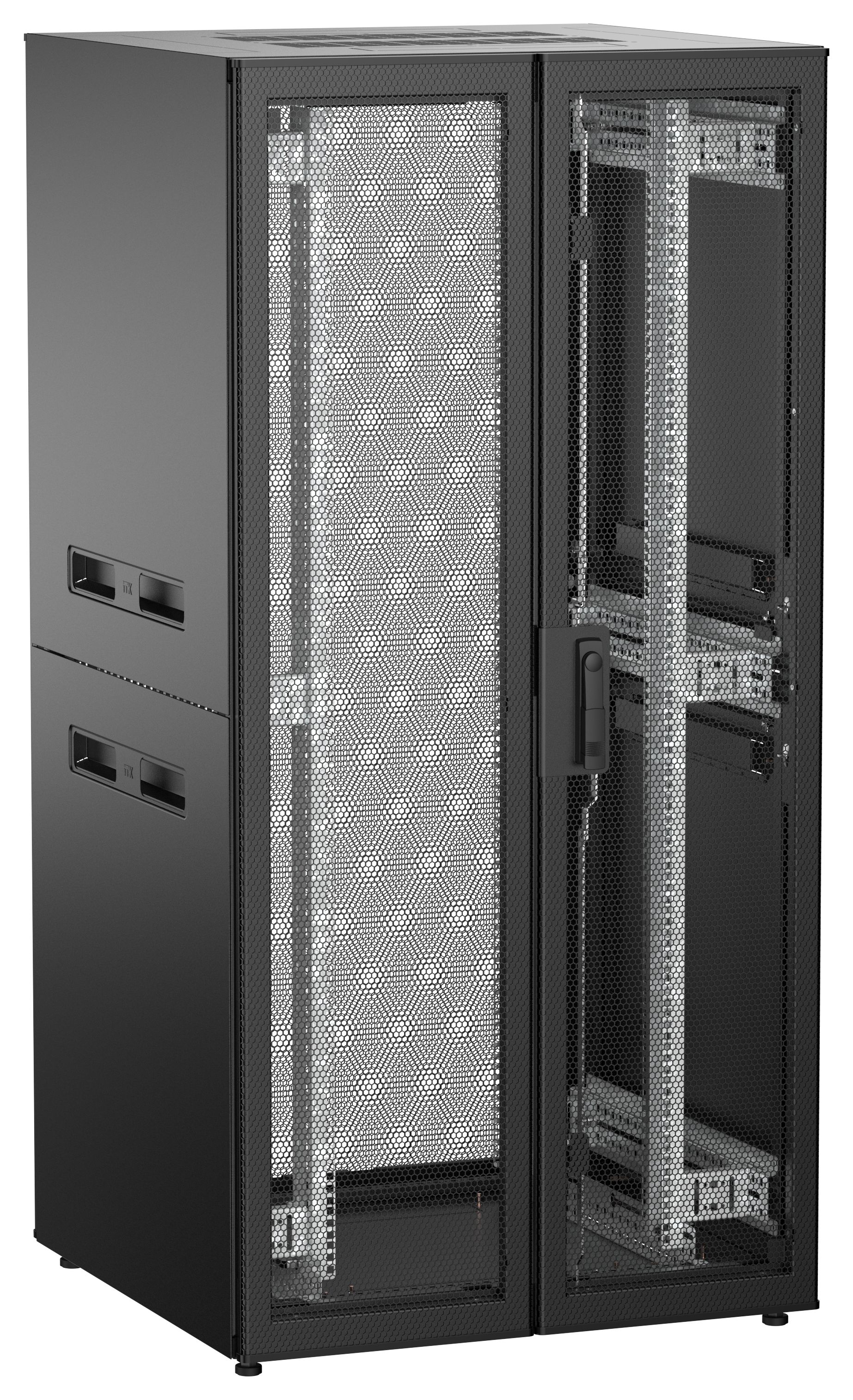 ITK UNITBOX N Шкаф сетевой 19" напольный 33U 800х800мм двери перфорированная металлическая двустворчатая перфорированная черный