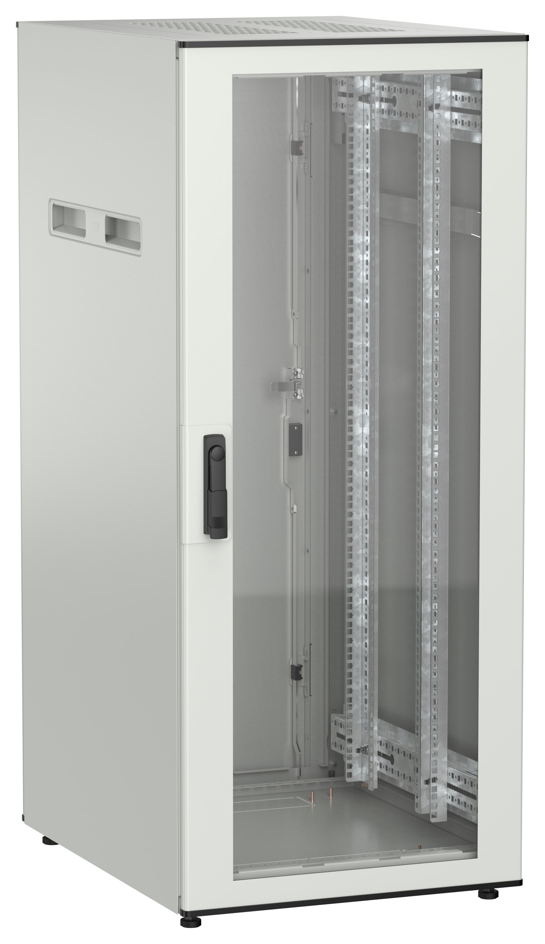 ITK UNITBOX N Шкаф сетевой 19" напольный 28U 600х800мм стеклянная передняя дверь задняя металлическая серый