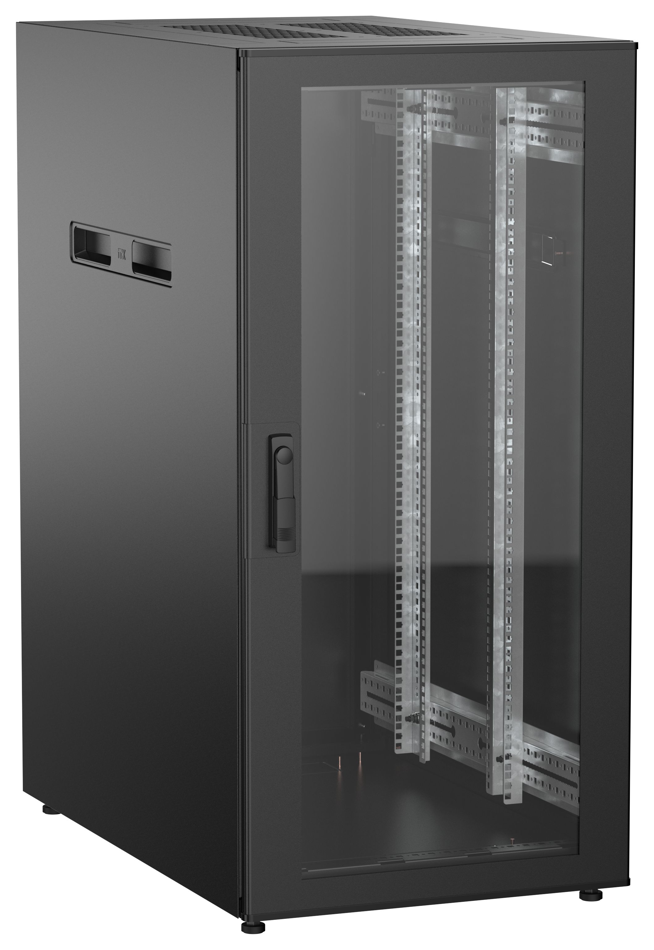 ITK UNITBOX N Шкаф сетевой 19" напольный 24U 600х1000мм стеклянная передняя дверь черный