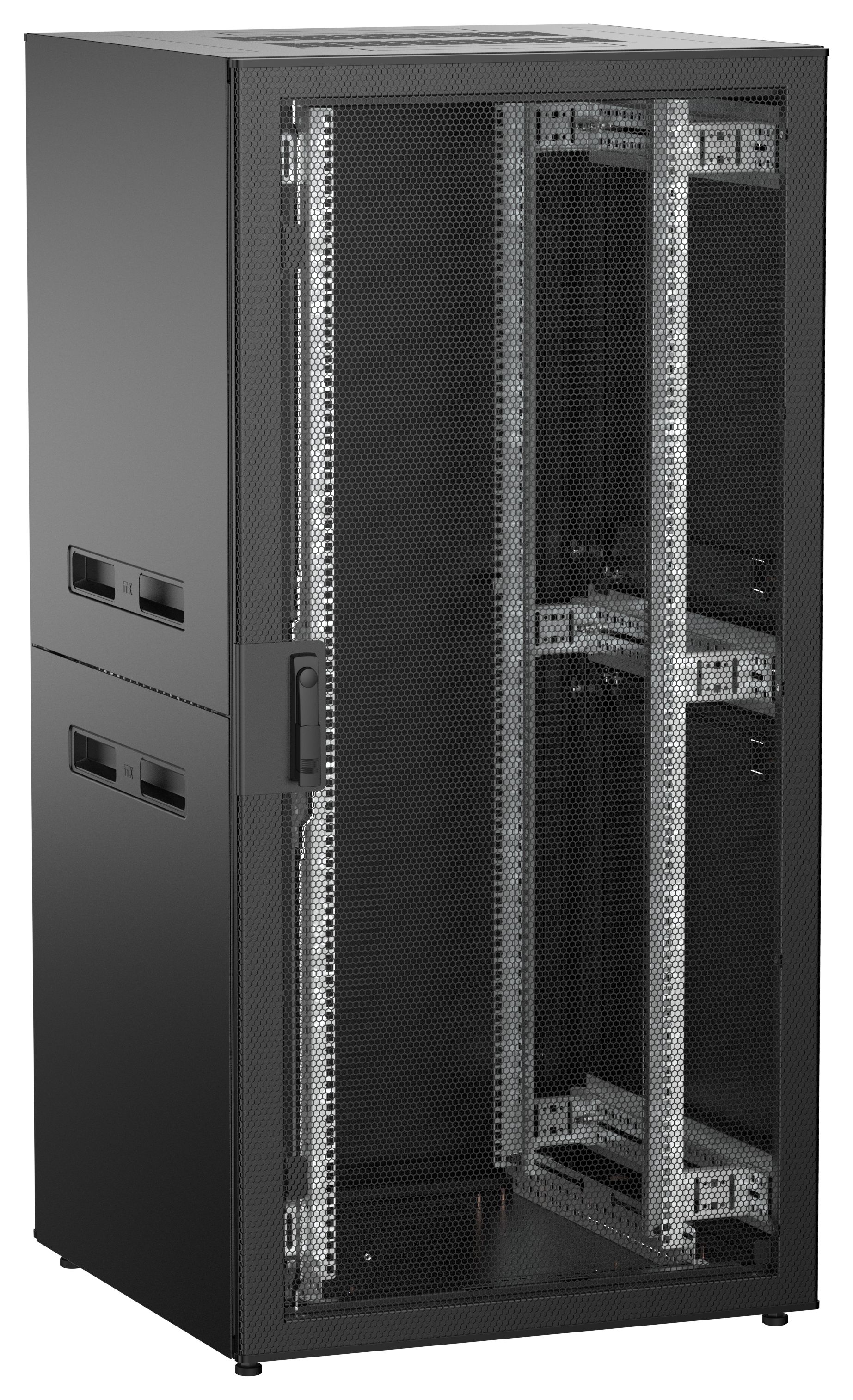 ITK UNITBOX N Шкаф сетевой 19" напольный 33U 800х800мм перфорированная передняя дверь задняя металлическая черный