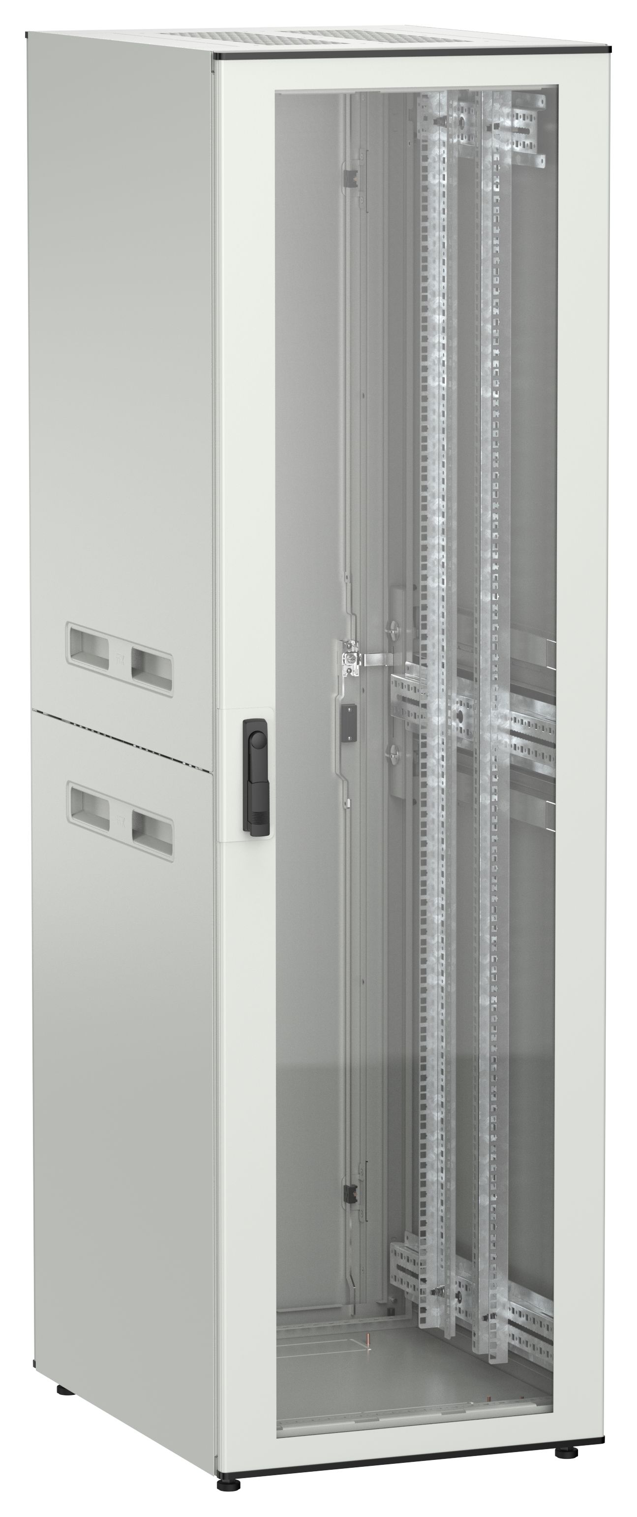 ITK UNITBOX N Шкаф сетевой 19" напольный 42U 600х800мм стеклянная передняя дверь задняя металлическая серый