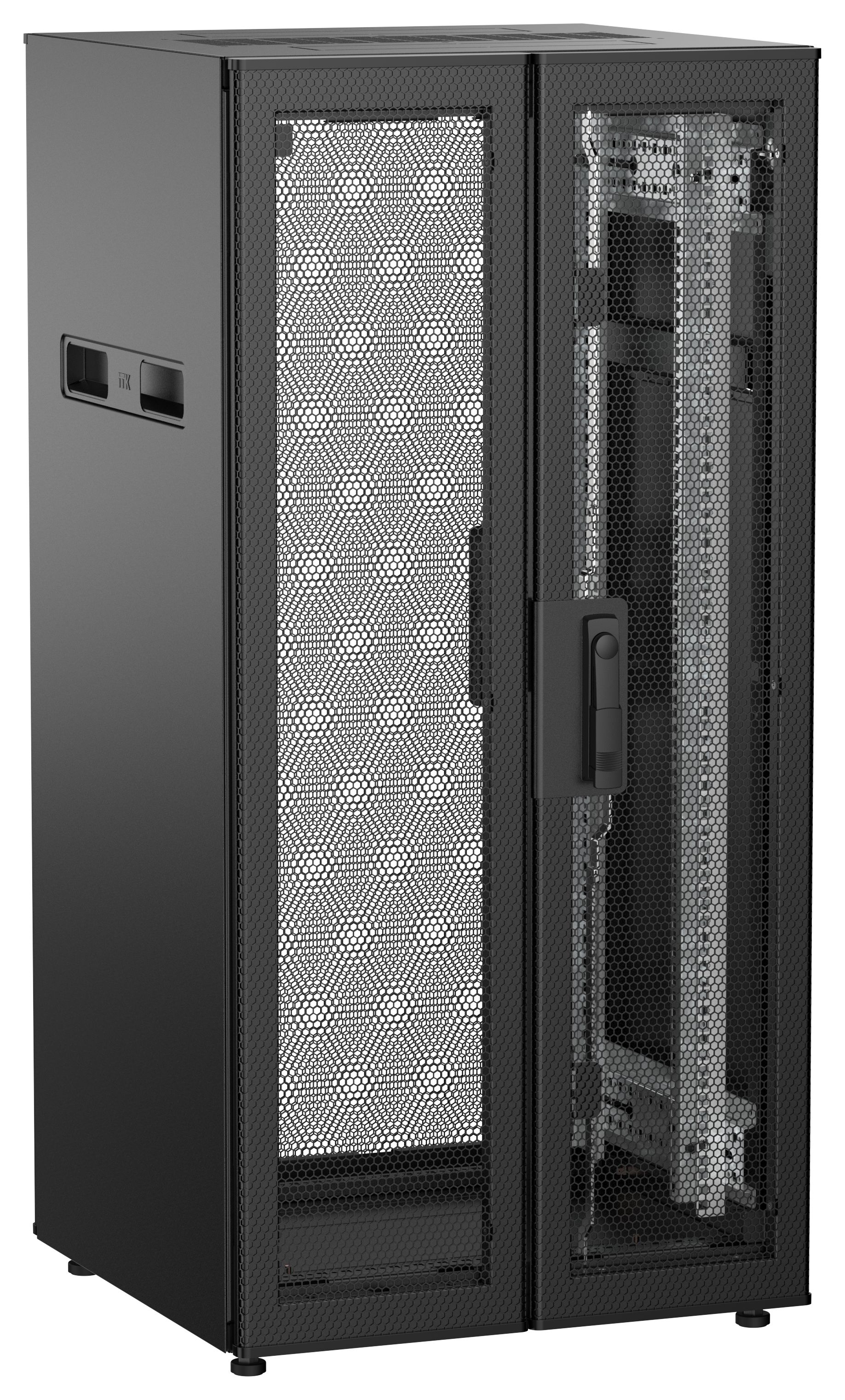 ITK UNITBOX N Шкаф сетевой 19" напольный 24U 600х600мм двери перфорированная металлическая двустворчатая перфорированная черный
