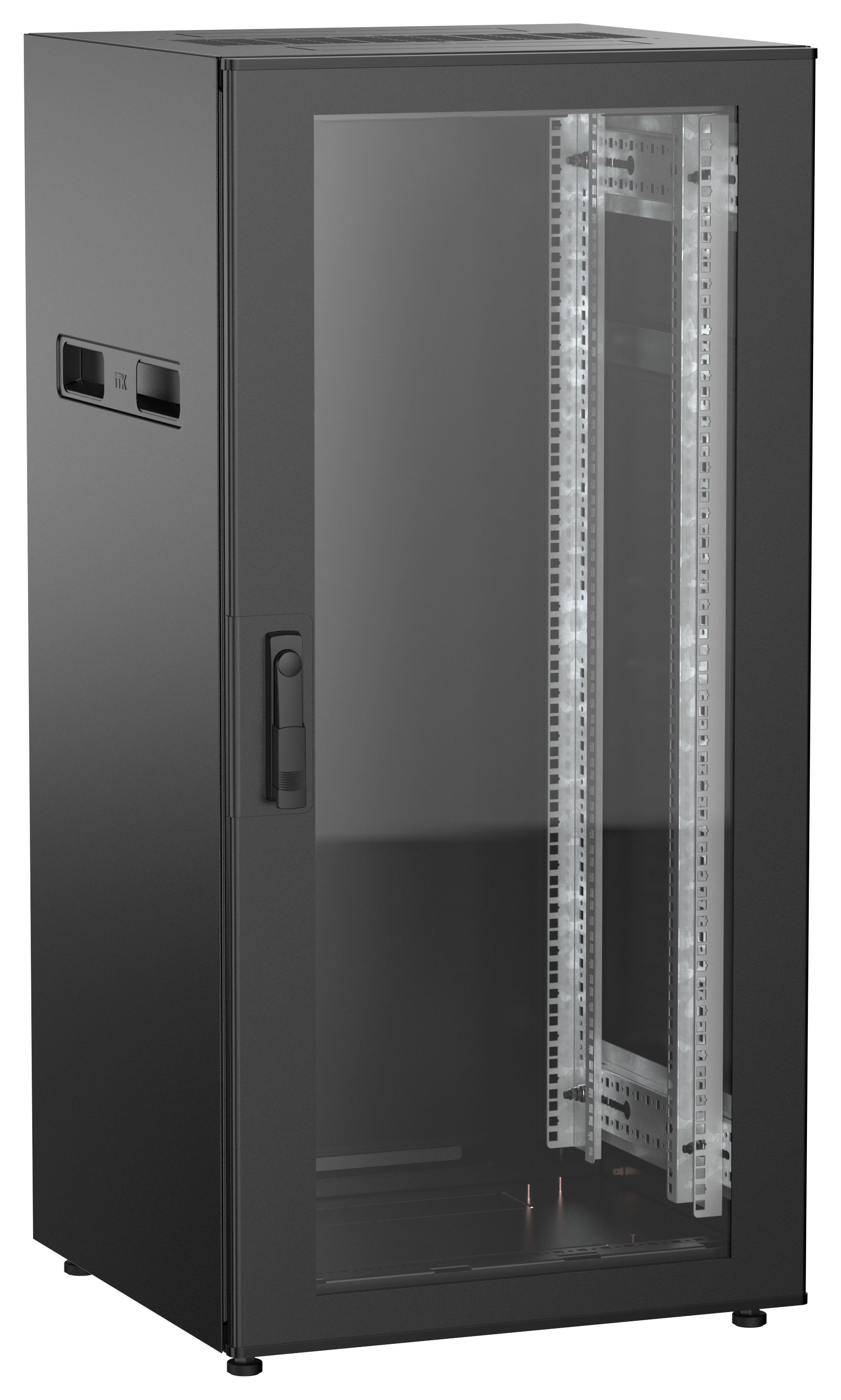 ITK UNITBOX N Шкаф сетевой 19" напольный 24U 600х600мм стеклянная передняя дверь черный
