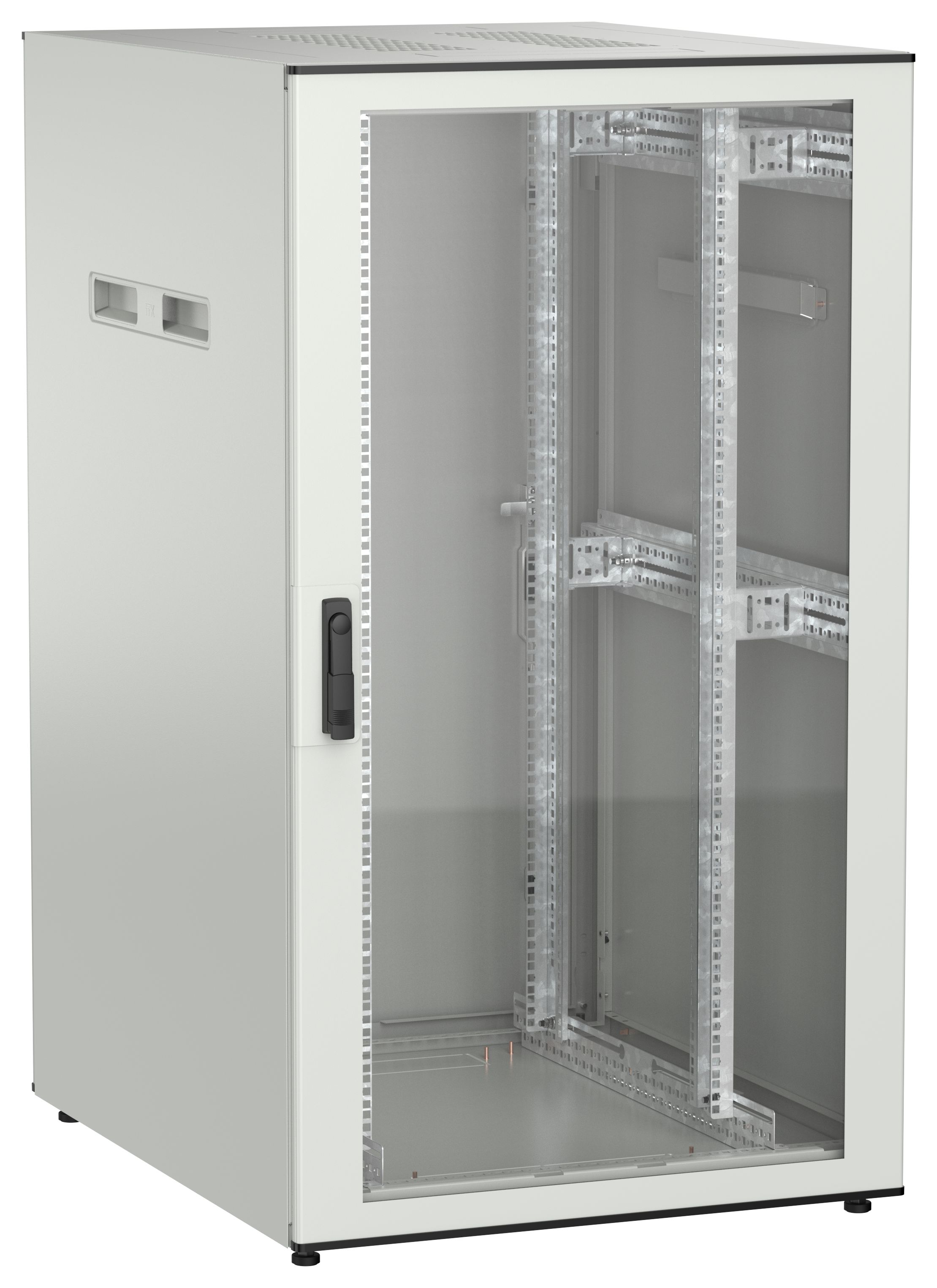 ITK UNITBOX N Шкаф сетевой 19" напольный 28U 800х1000мм стеклянная передняя дверь задняя металлическая серый