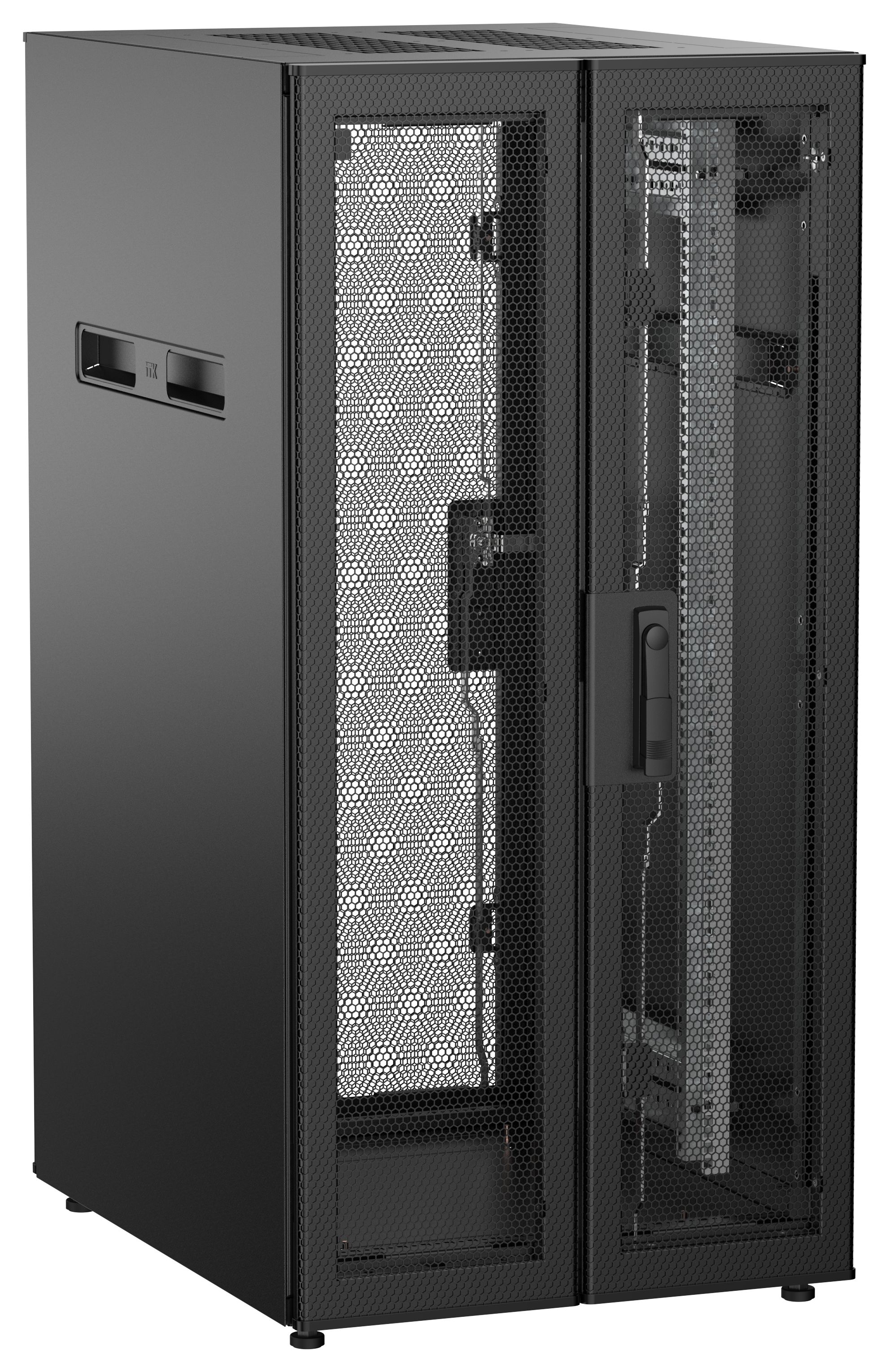 ITK UNITBOX N Шкаф сетевой 19" напольный 24U 600х800мм двери перфорированная металлическая двустворчатая перфорированная черный
