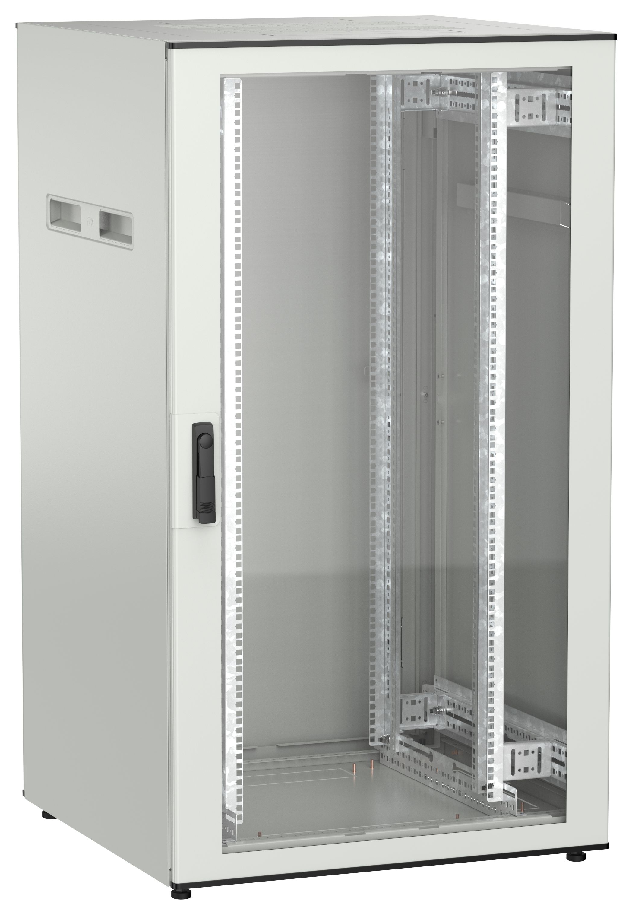ITK UNITBOX N Шкаф сетевой 19" напольный 28U 800х800мм стеклянная передняя дверь задняя металлическая серый
