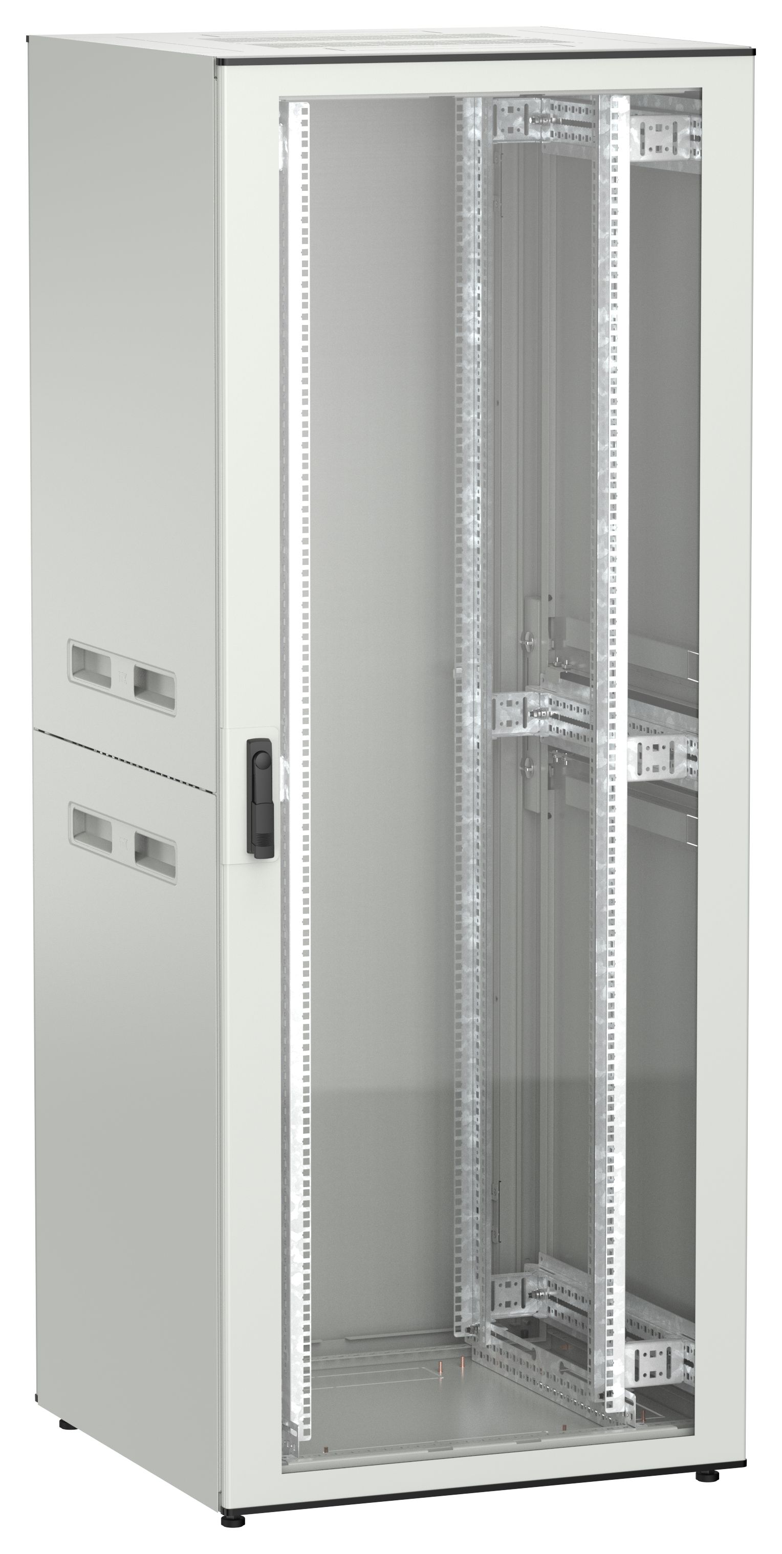 ITK UNITBOX N Шкаф сетевой 19" напольный 42U 800х800мм стеклянная передняя дверь задняя металлическая серый