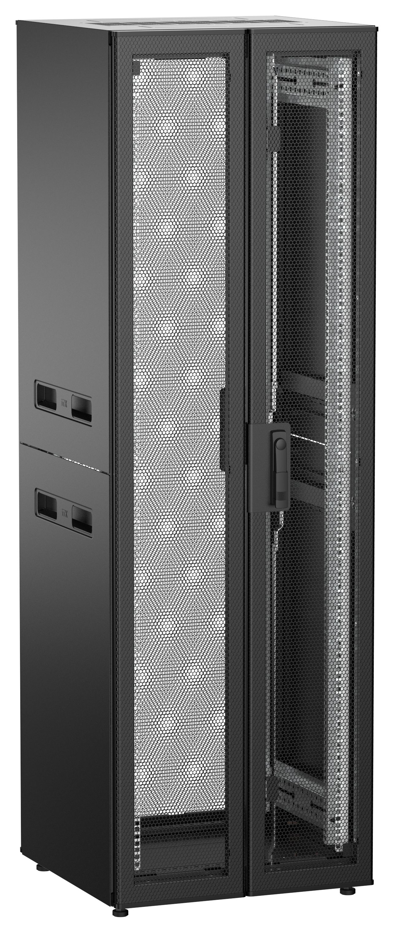 ITK UNITBOX N Шкаф сетевой 19" напольный 38U 600х600мм двери перфорированная металлическая двустворчатая перфорированная черный