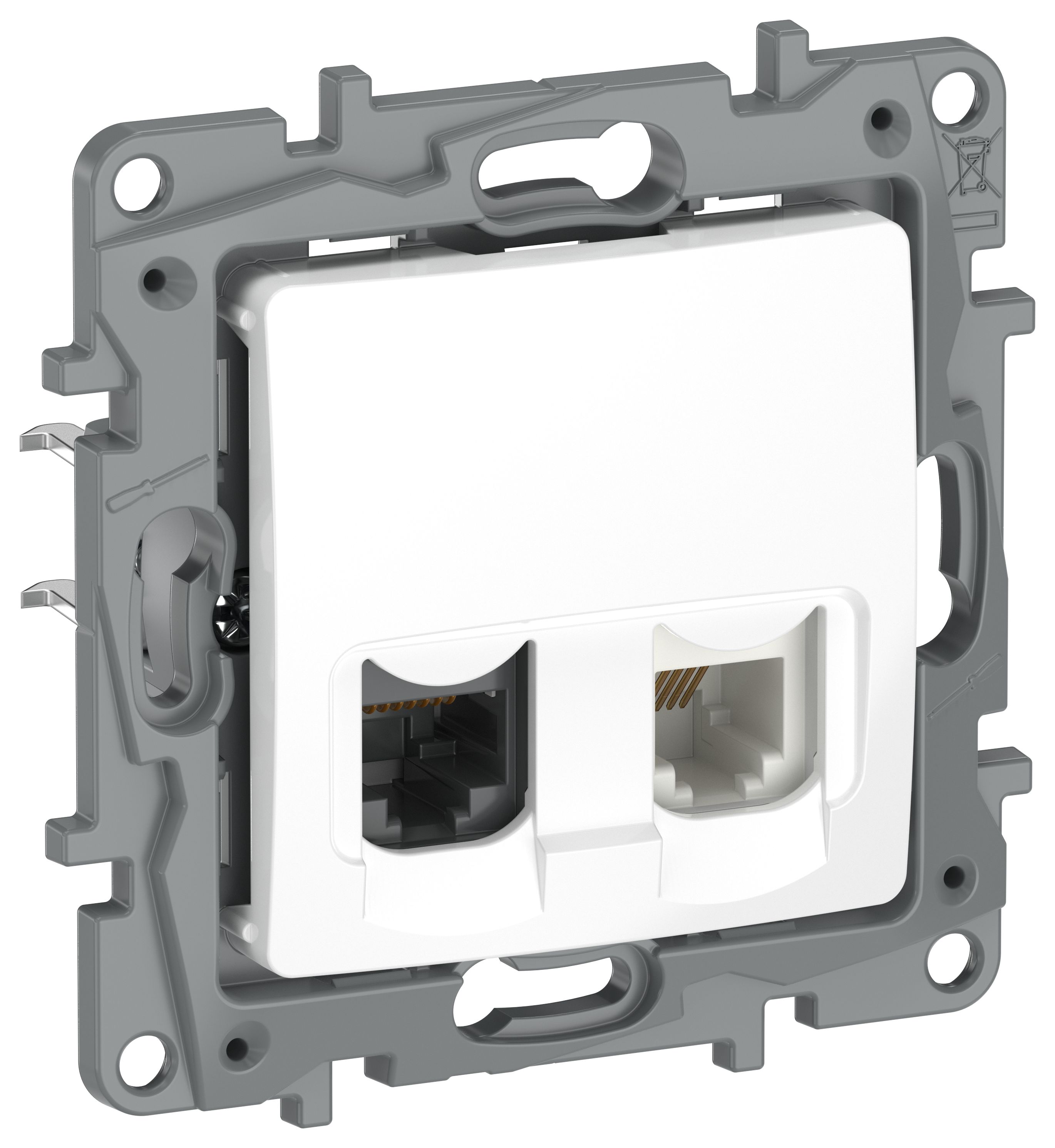 IEKETIKA Розетка двойная RJ11+RJ45 кат.5E UTP 6722521 белый IEK