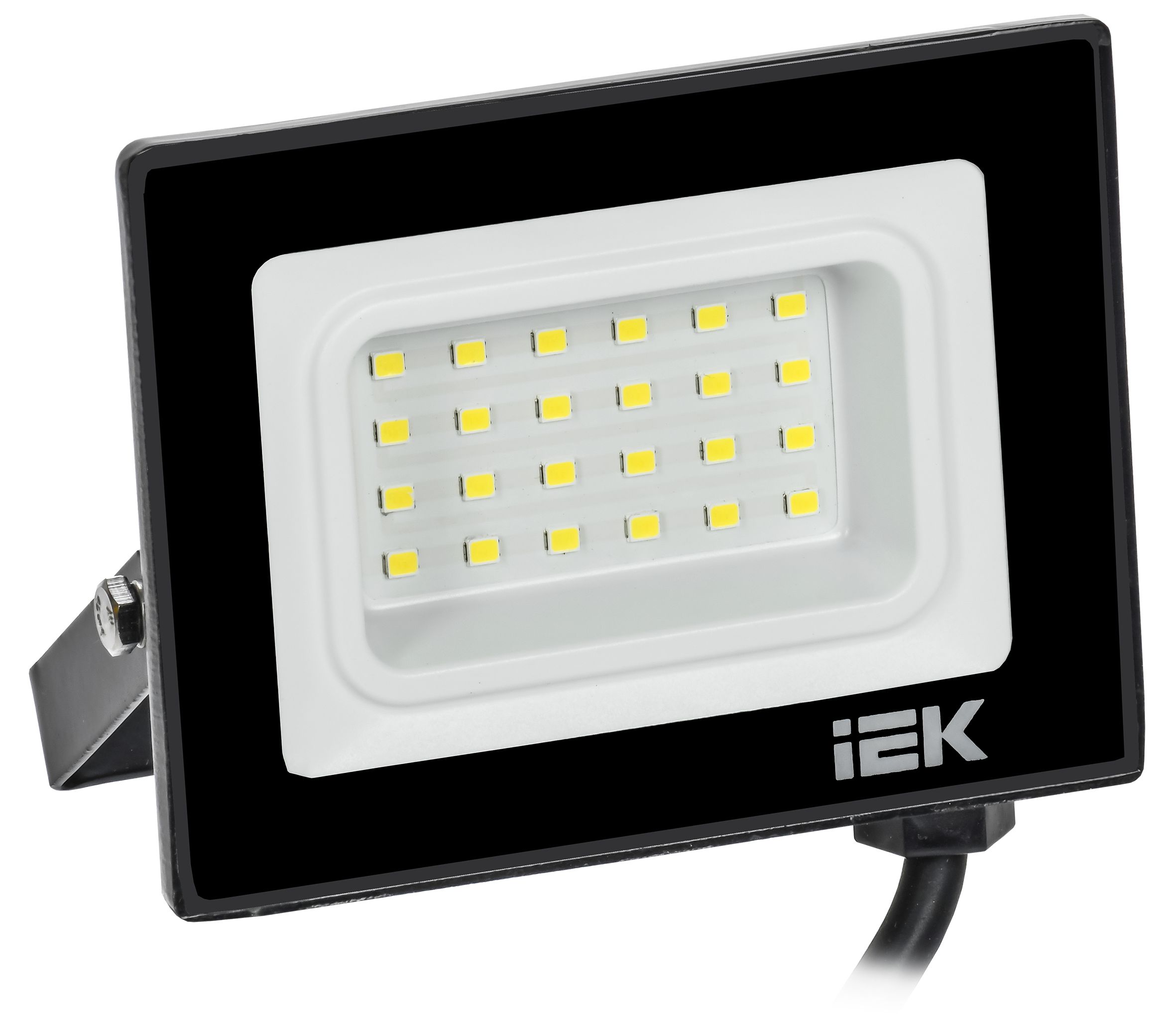 Прожектор СДО 06-20 светодиодный черный IP65 6500 K IEK — фото