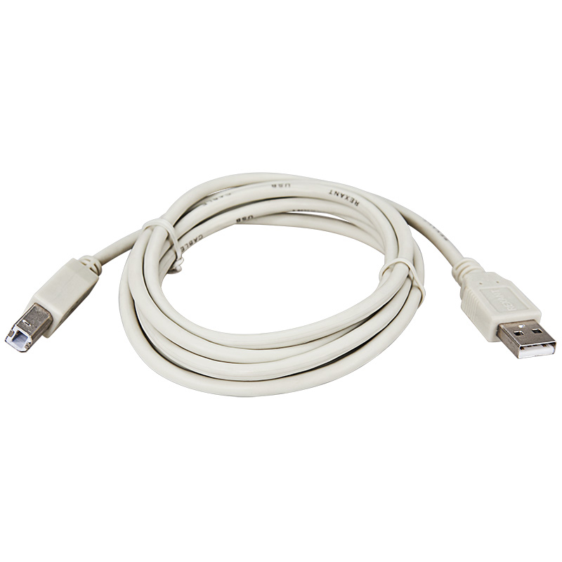 Кабель USB-А– USB-B, 2,4А, 3м, ПВХ, серый REXANT — фото