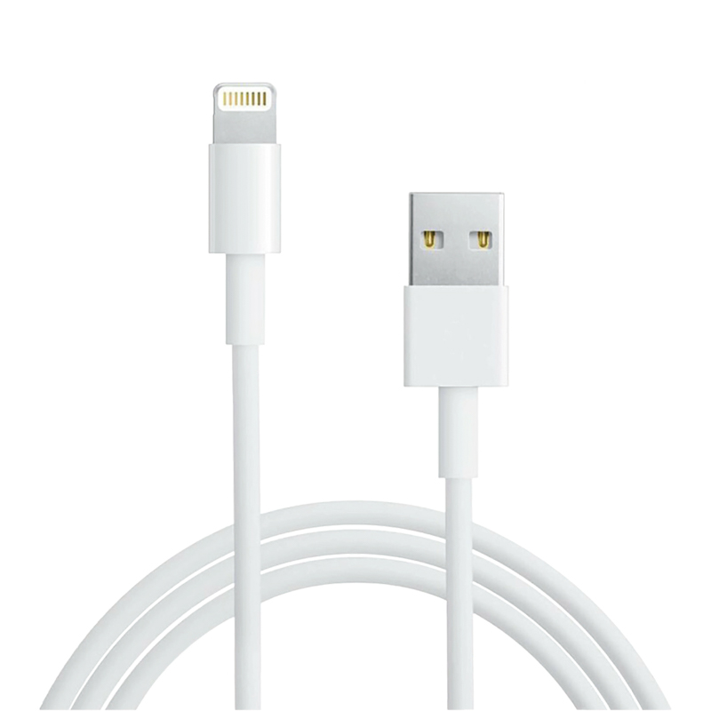 Кабель USB-A – Lightning, 2,4А, 1м, ПВХ, белый, REXANT