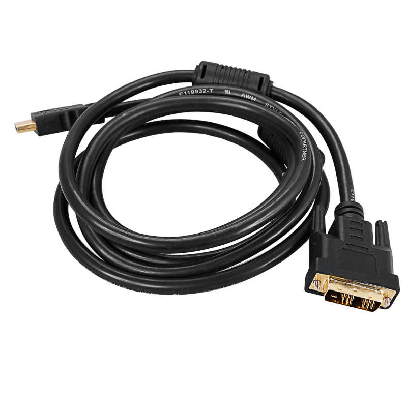Шнур HDMI – DVI-D, 2м, позолоченный, с фильтрами REXANT — фото