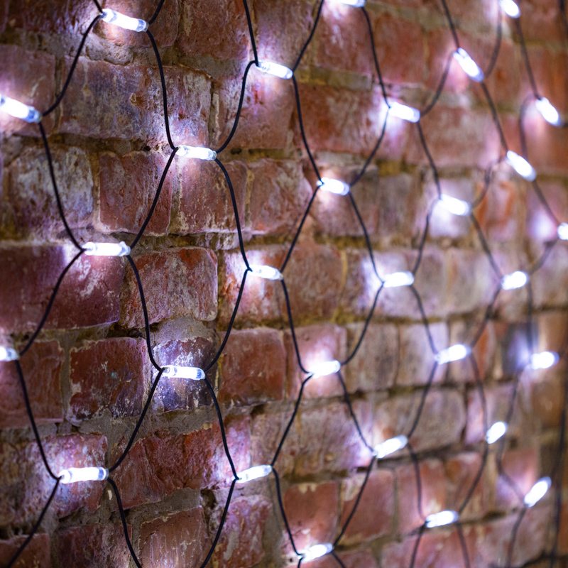 Гирлянда светодиодная Сеть 2x3м 432 LED БЕЛЫЙ черный каучук IP67 постоянное свечение 230В блок в комплекте NEON-NIGHT — фото
