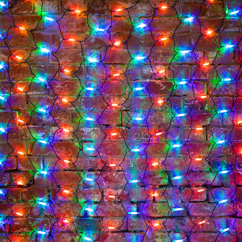 Гирлянда светодиодная Сеть 2x3м 432 LED МУЛЬТИ черный каучук IP67 постоянное свечение 230В блок в комплекте NEON-NIGHT — фото