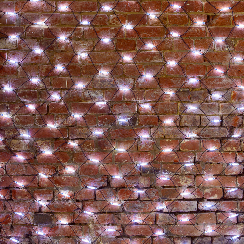Гирлянда светодиодная Сеть 2x4м 560 LED БЕЛЫЙ черный каучук IP67 постоянное свечение 230В блок в комплекте NEON-NIGHT