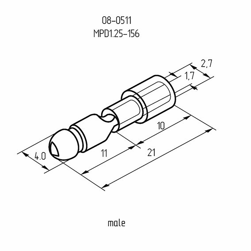 Разъем штекерный изолированный штекер 4 мм 0.5-1.5 мм² (РШи-п 1.5-4/РШИп 1,25-4) красный REXANT — фото