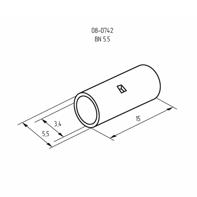 Соединительная гильза L-15мм, 4-6мм² (ГМЛ (DIN) 6) REXANT — фото