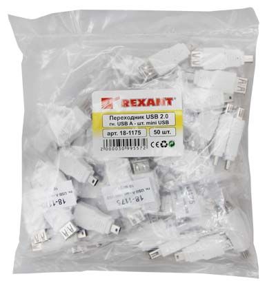 Переходник гнездо USB-A – штекер mini USB REXANT — фото