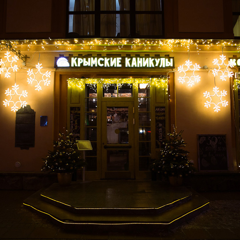 Светодиодная фигура из дюралайта Снежинка 55x55см ТЕПЛЫЙ БЕЛЫЙ NEON-NIGHT — фото