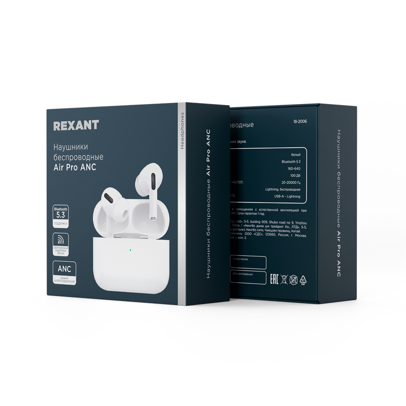 Наушники беспроводные с микрофоном REXANT — фото