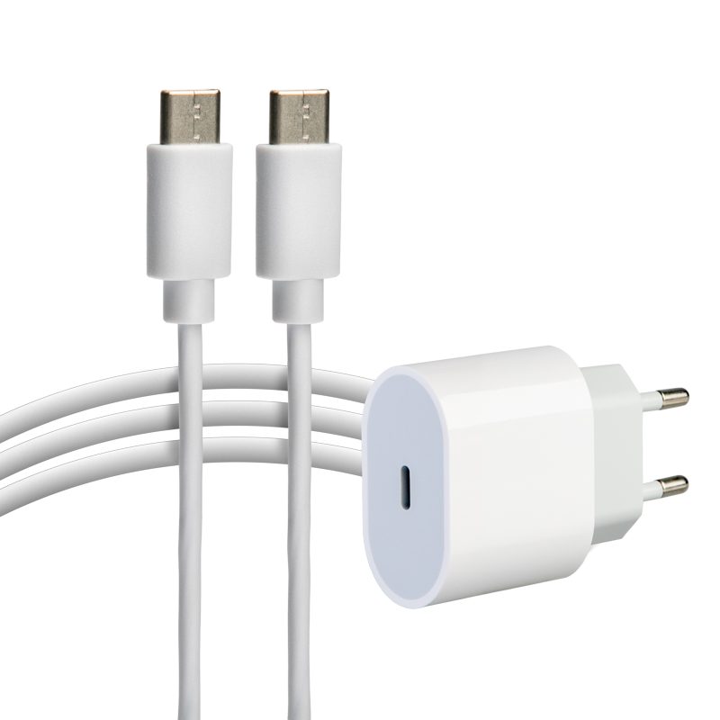 Сетевое зарядное устройство USB-C, 20Вт в комплекте с кабелем USB-C – USB-C REXANT — фото