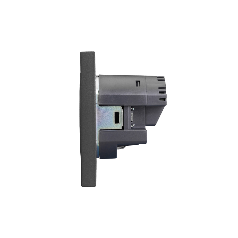 Розетка STRONG 1-ая с/з с/у з/ш 16А с USB A+C быстрой зарядки 5В/3А графит KRANZ — фото