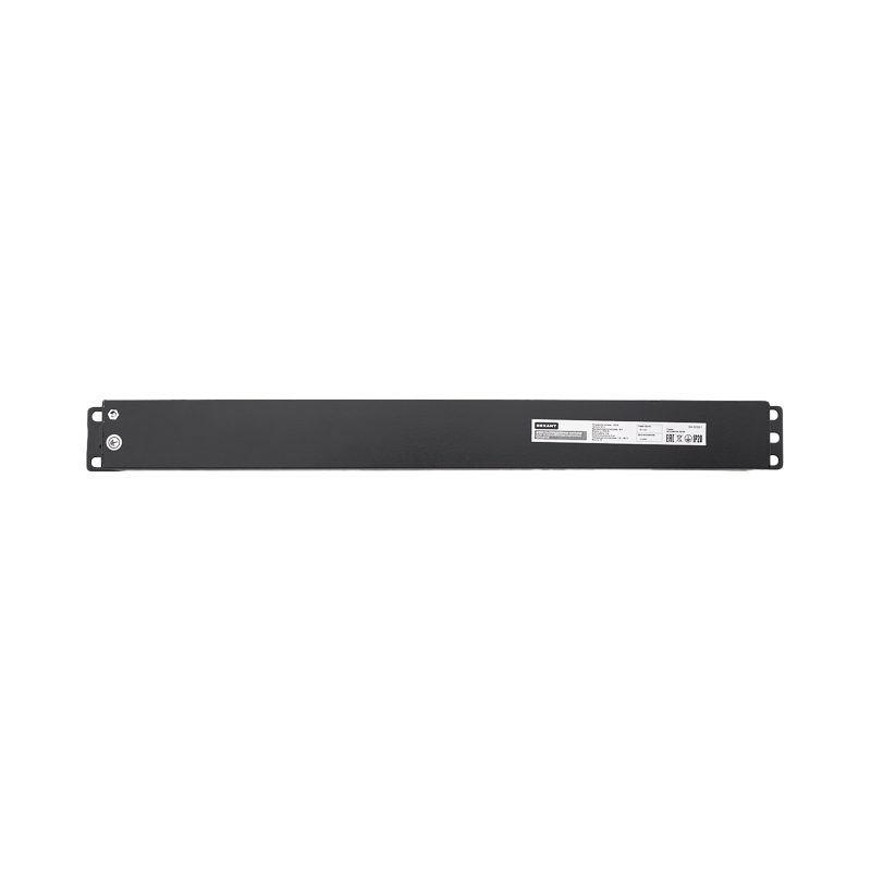 Блок распределения питания PDU горизонтальный 1U 6 розеток СЕЕ 7/4 Schuko 16A фильтр выкл алюм корп шнур 2м вилка СЕЕ 7/7 Schuko черный REXANT — фото