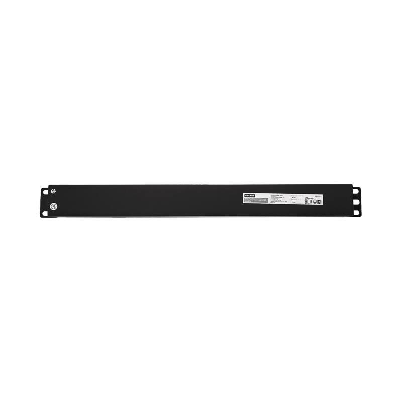 Блок распределения питания PDU горизонтальный 1U 9 розеток СЕЕ 7/4 Schuko 16A без выкл алюм корп шнур 2м вилка СЕЕ 7/7 Schuko черный REXANT — фото