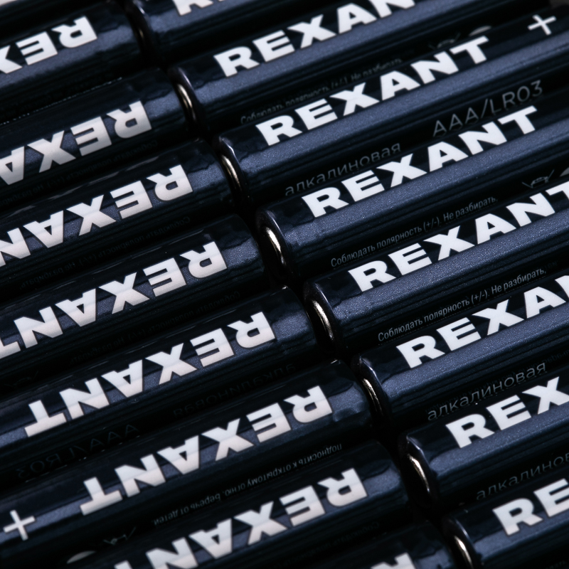 Батарейка алкалиновая AAA/LR03 мизинчиковая 1,5В блистер 4 шт. REXANT — фото