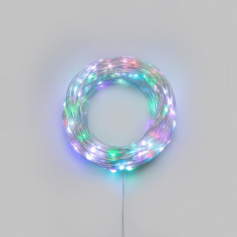 Умная гирлянда Роса с крупными каплями 20м 200 LED RGB IP20 прозрачный провод USB NEON-NIGHT — фото
