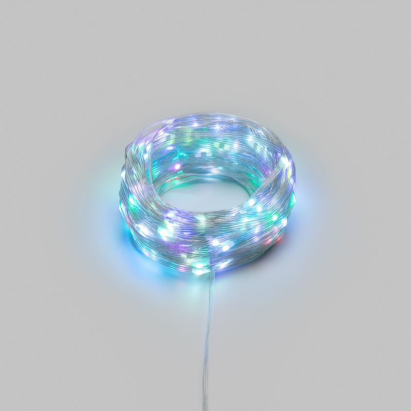 Умная гирлянда Роса с крупными каплями 20м 200 LED RGB IP20 прозрачный провод USB NEON-NIGHT — фото