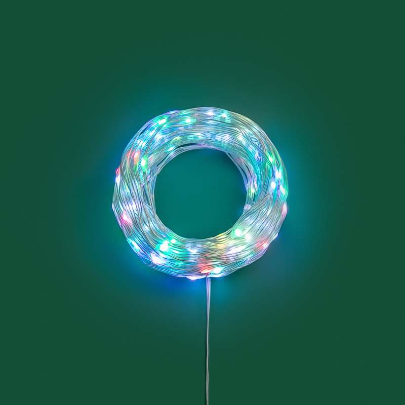 Умная гирлянда Роса с крупными каплями 20м 200 LED RGB IP20 прозрачный провод USB NEON-NIGHT — фото
