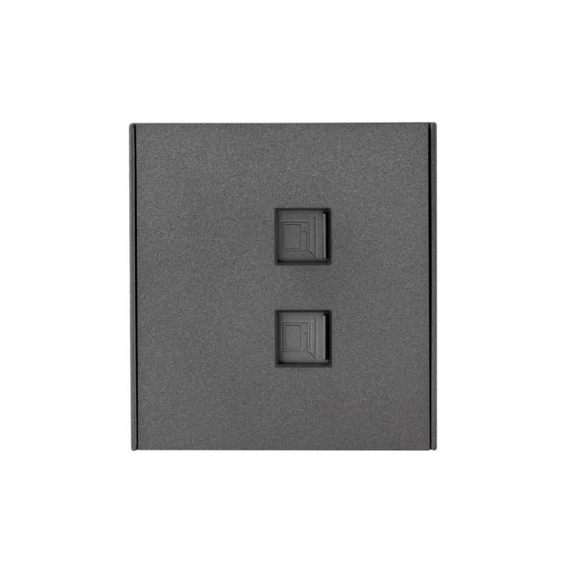 Розетка STRONG компьютерная двойная RJ45+RJ45 кат6 с/у графит KRANZ — фото