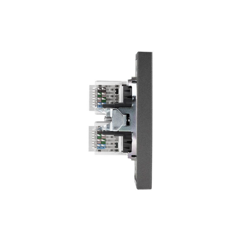 Розетка STRONG компьютерная двойная RJ45+RJ45 кат6 с/у графит KRANZ — фото