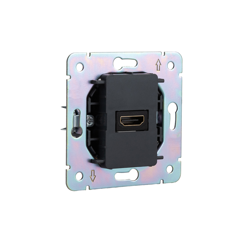 Розетка ROUND HDMI с/у титан KRANZ — фото
