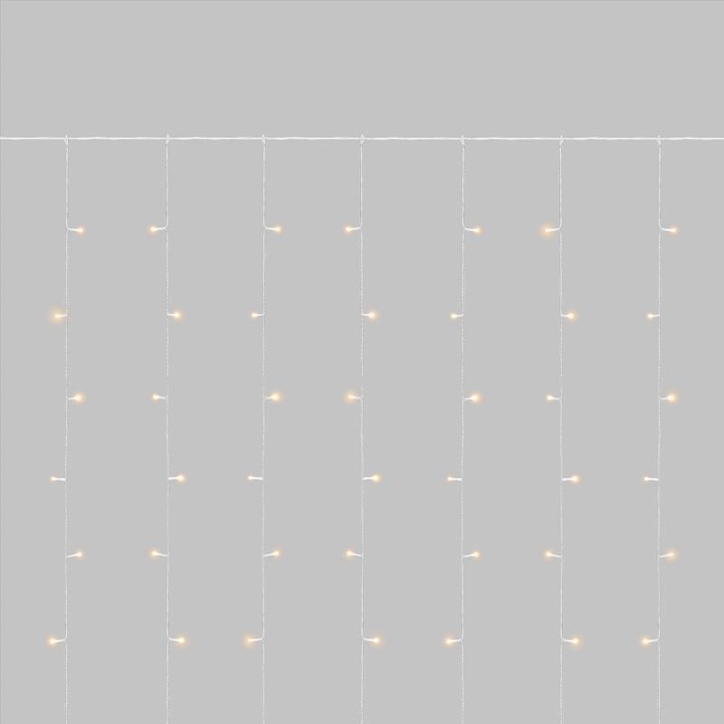 Гирлянда светодиодная Занавес 3х2м 264 LED ТЕПЛЫЙ БЕЛЫЙ прозрачный ПВХ IP44 эффект мерцания 22 нити 12 LED/нить NEON-NIGHT — фото