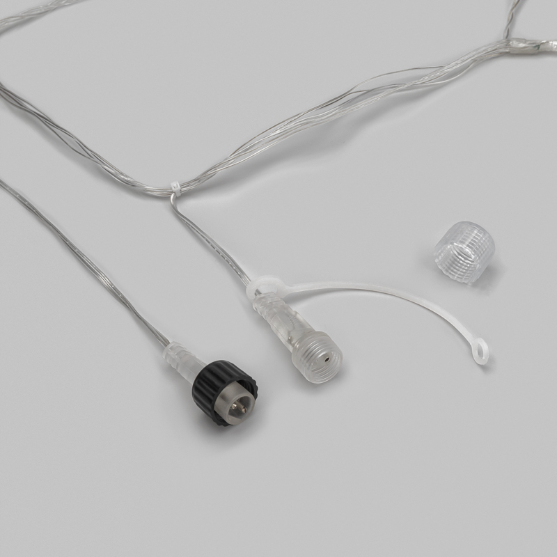 Гирлянда светодиодная Занавес 3х2м 264 LED ТЕПЛЫЙ БЕЛЫЙ прозрачный ПВХ IP44 эффект мерцания 22 нити 12 LED/нить NEON-NIGHT — фото