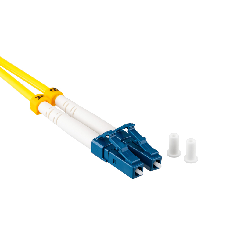 Патч-корд оптический одномодовый (SM) 9/125 OS2 разъемы LC/UPC-SC/UPC 3мм дуплекс LSZH 5м желтый REXANT — фото