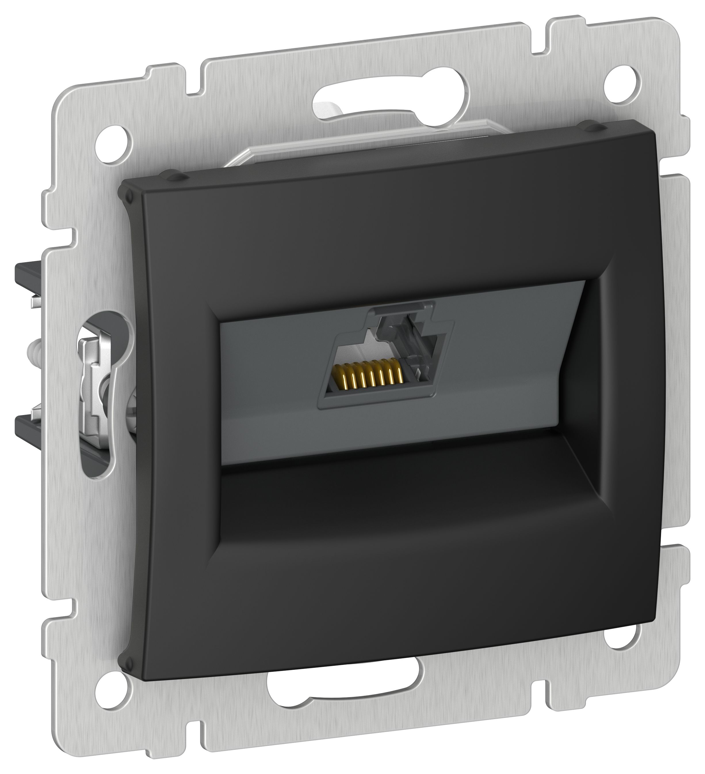IEKVALENA Розетка компьютерная RJ45 категория 6 UTP 6945421 черный матовый IEK