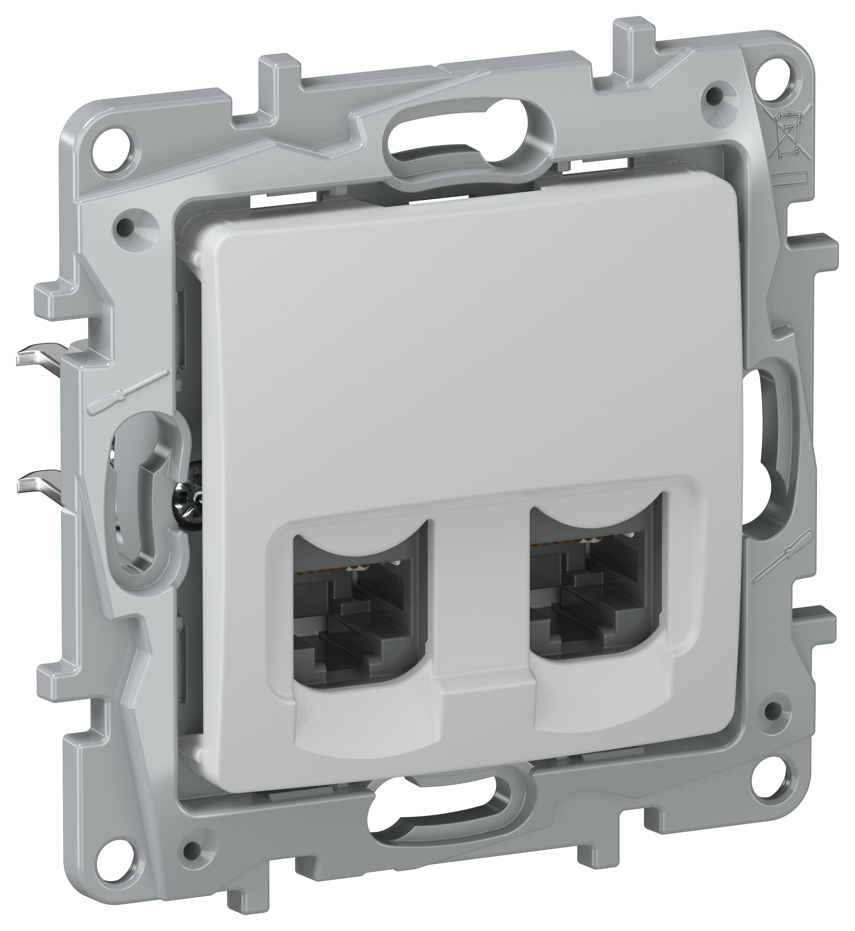 IEKETIKA Розетка компьютерная двойная RJ45 категория 5Е UTP 6716551 галька IEK