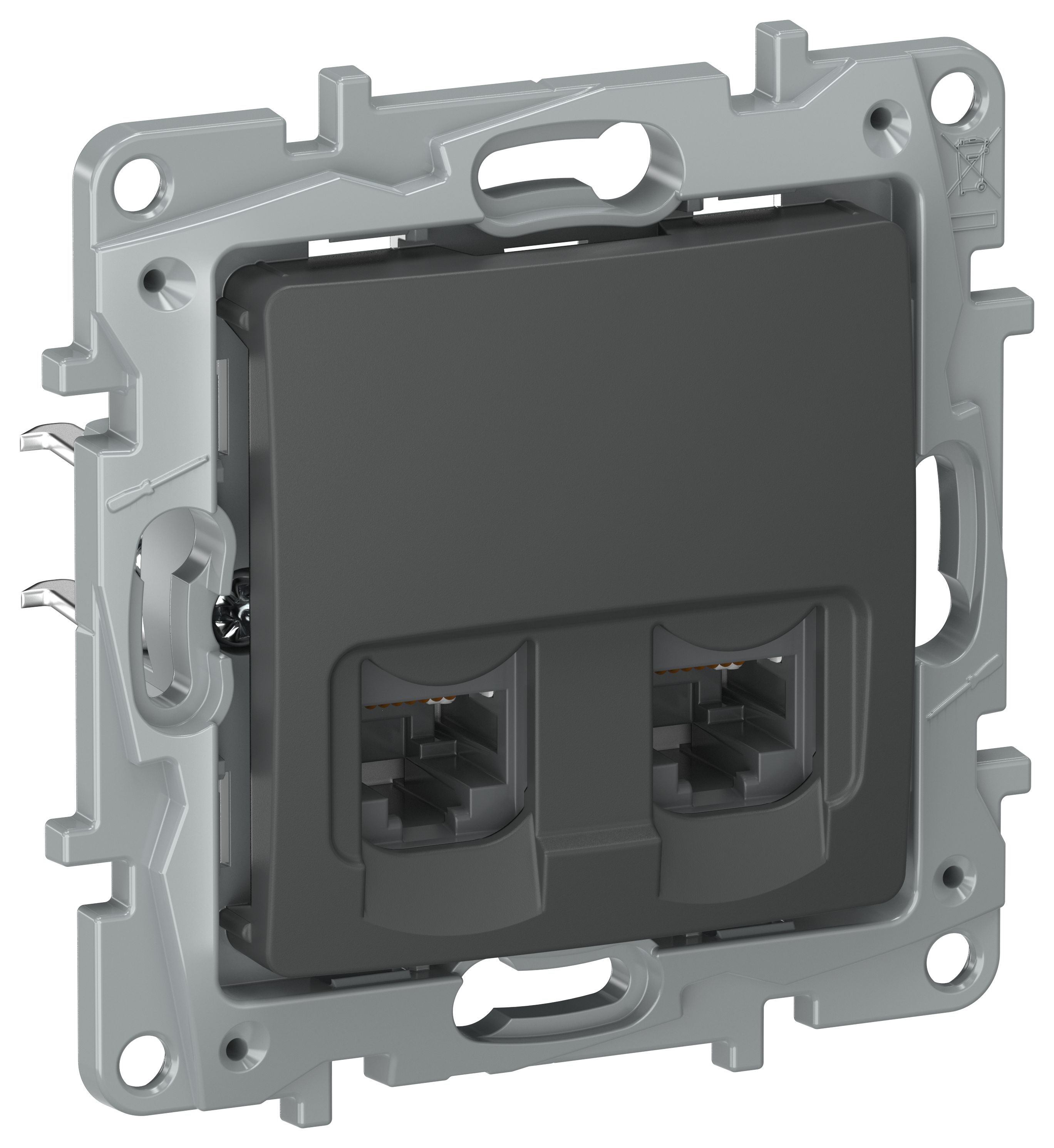 IEKETIKA Розетка компьютерная двойная RJ45 категория 6 UTP 6712541 графит IEK