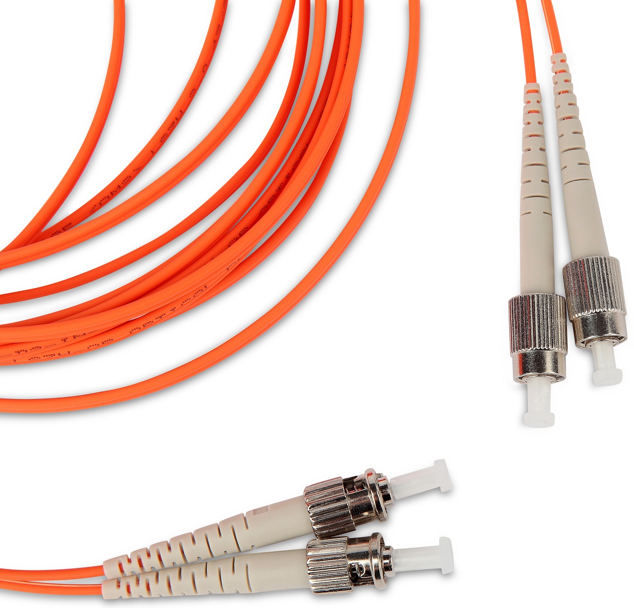 Hyperline FC-D2-50-FC/UR-ST/UR-H-50M-LSZH-OR Патч-корд волоконно-оптический (шнур) MM 50/125 (OM2), FC-ST, UPC, duplex, 2.0 мм, LSZH, 50 м (замена FC-D2-50-FC/PR-ST/PR-H-50M-LSZH-OR)