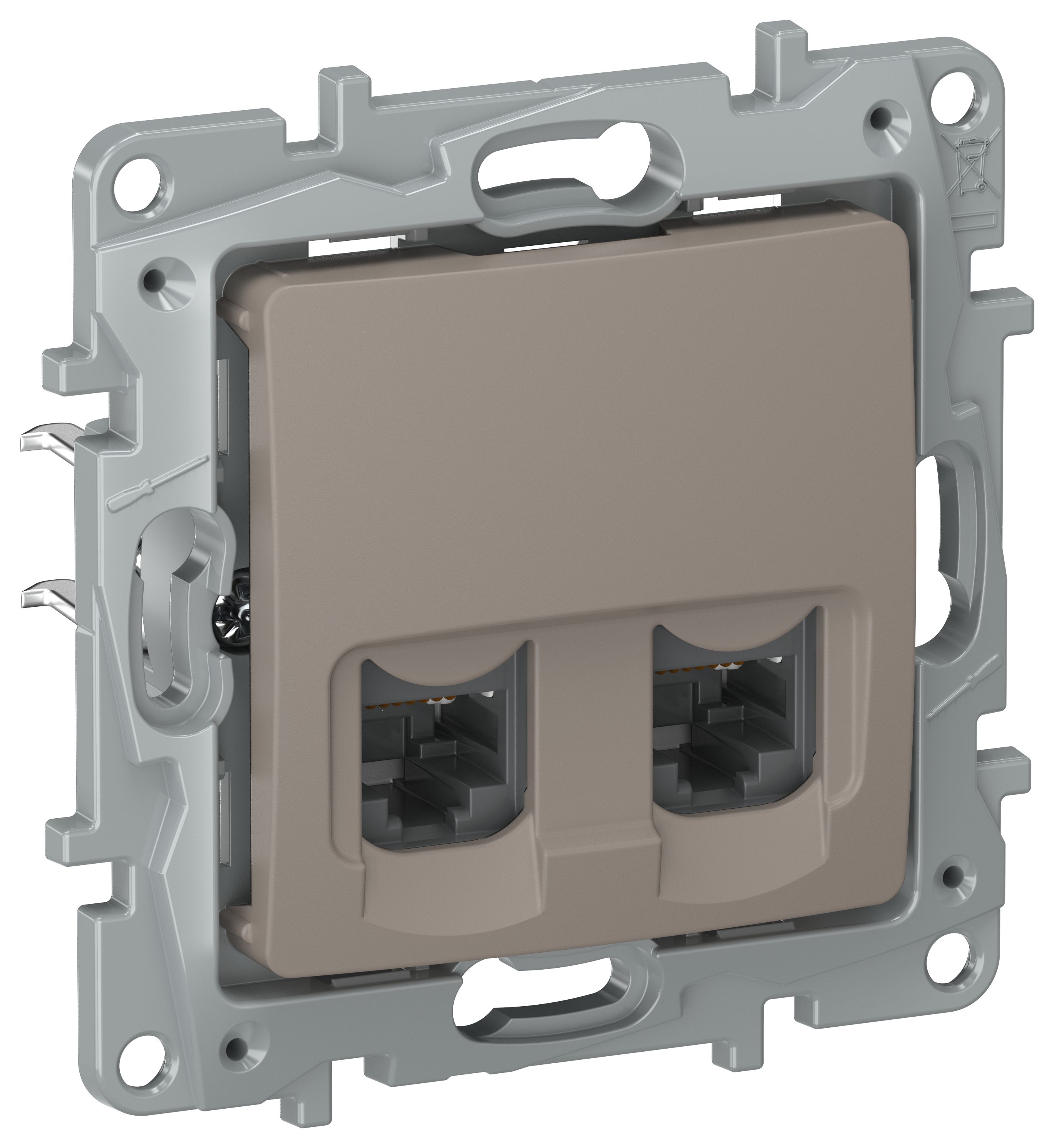 IEKETIKA Розетка компьютерная двойная RJ45 категория 6 UTP 6714541 капучино IEK