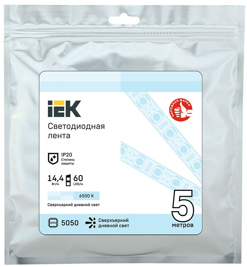 Лента светодиодная 5м LSR-5050W60-14,4-IP20-12В IEK — фото