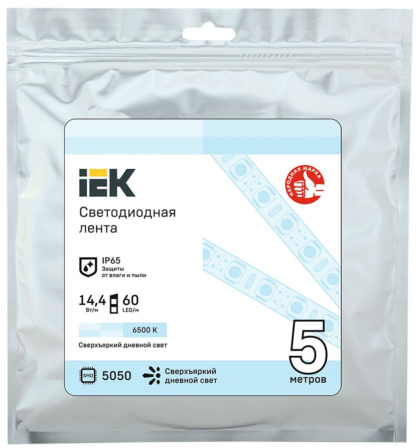 Лента светодиодная 5м LSR-5050W60-14,4-IP65-12В IEK — фото