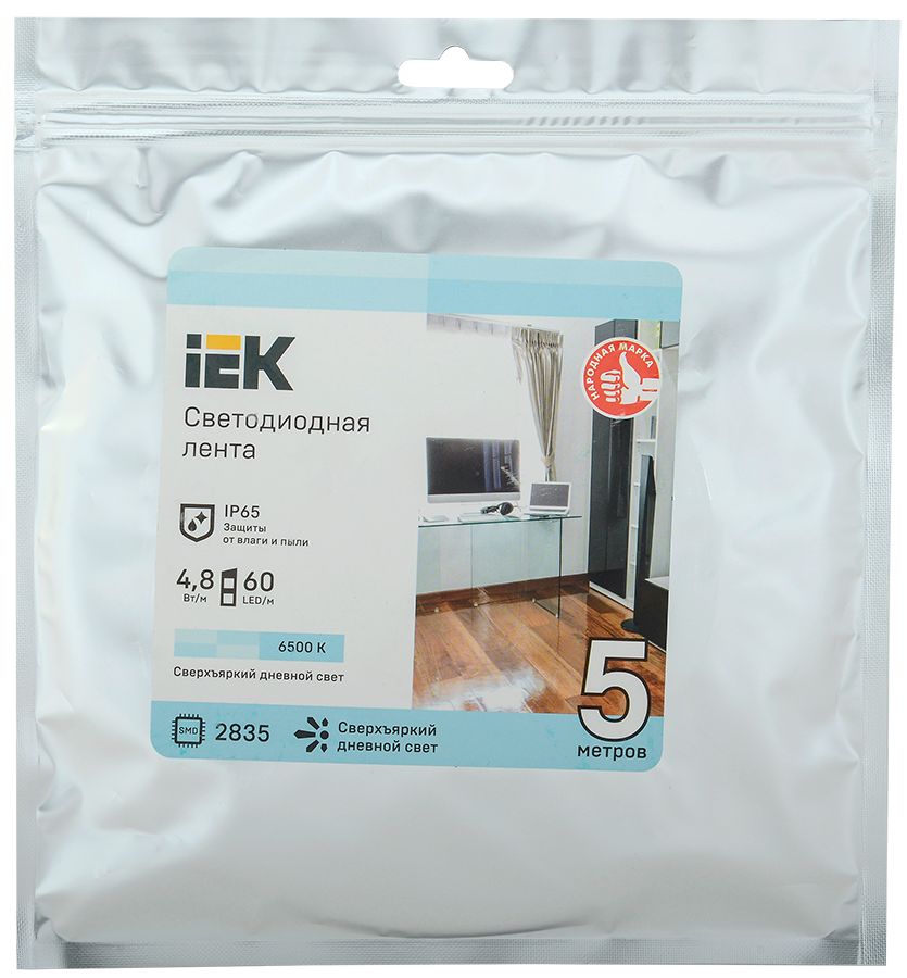 Лента светодиодная 5м LSR-2835W60-4,8-IP65-12В IEK — фото