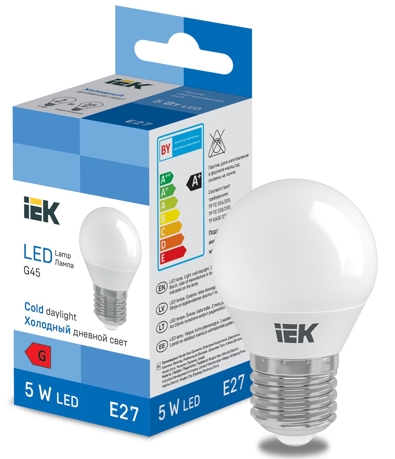 LED Globe G45 400lm 6500k E27 IEK — фото